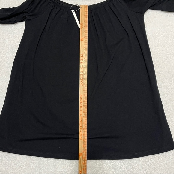 ASOS Women's Mini Dress Off Shoulder Bell Trumpet Sleeves Black Size 14 - Picture 6 of 7